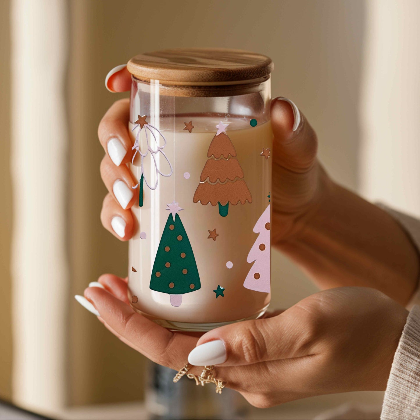 Pink Christmas 16oz Acrylic or Glass Cup