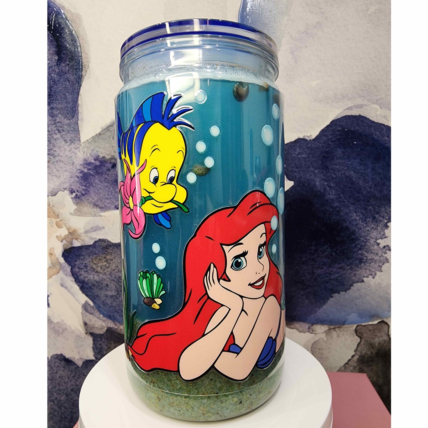 Ocean Effect Snow Globe Tumbler 16oz Acrylic Cup