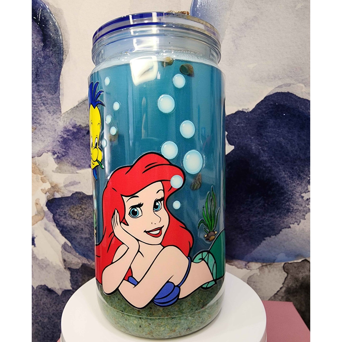 Ocean Effect Snow Globe Tumbler 16oz Acrylic Cup