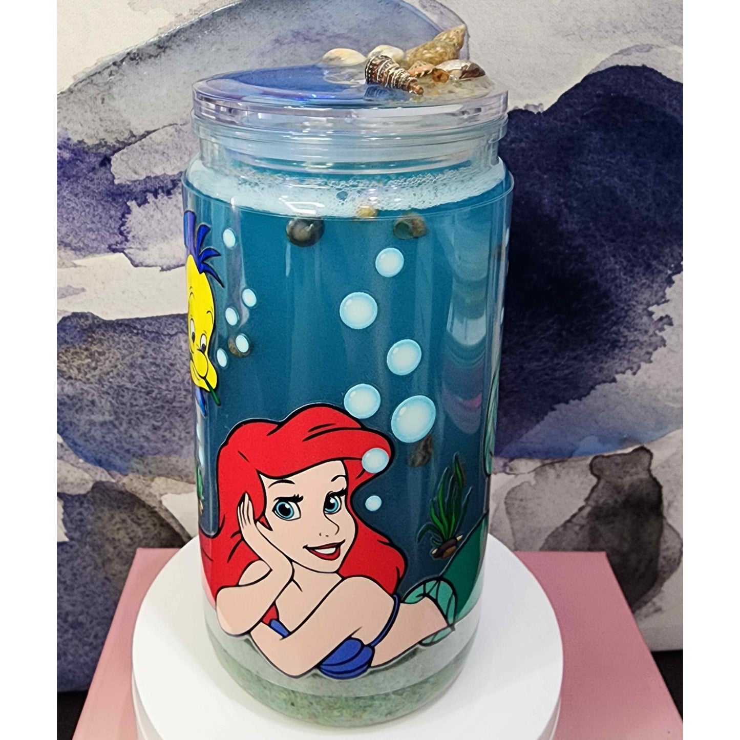 Ocean Effect Snow Globe Tumbler 16oz Acrylic Cup
