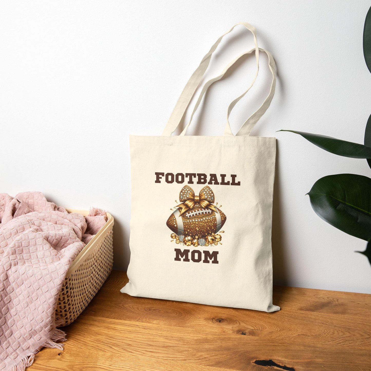 Football Mom Tote Bag - Perfect for Game Day, Gift for Sports Moms, Reusable Grocery Bag, Eco-Friendly Tote