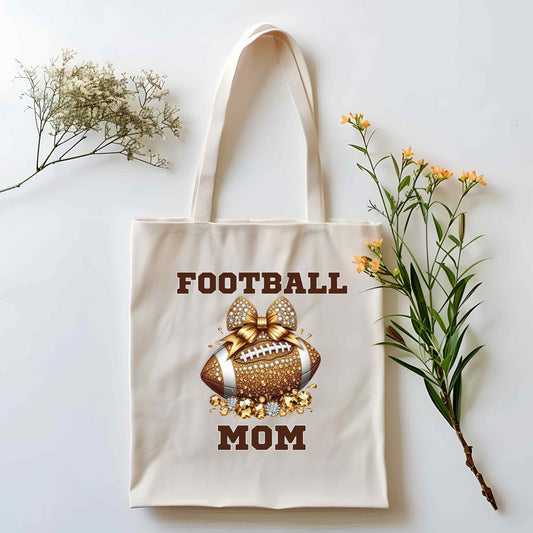 Football Mom Tote Bag - Perfect for Game Day, Gift for Sports Moms, Reusable Grocery Bag, Eco-Friendly Tote