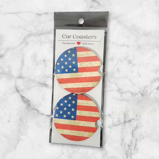 Vintage US Flag Car Coaster