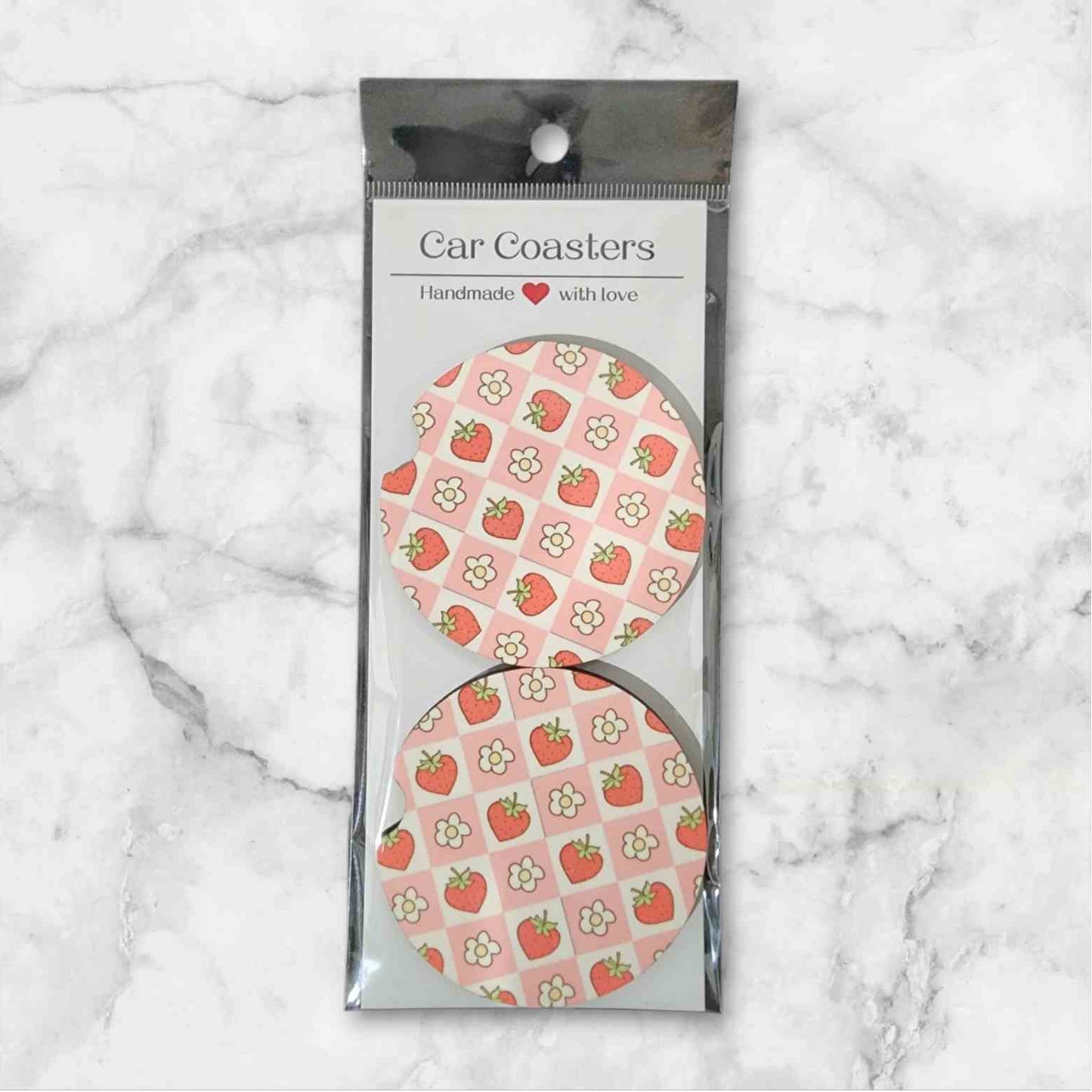 Strawberry Car Coasters