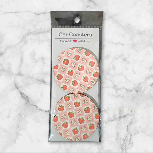 Strawberry Car Coasters