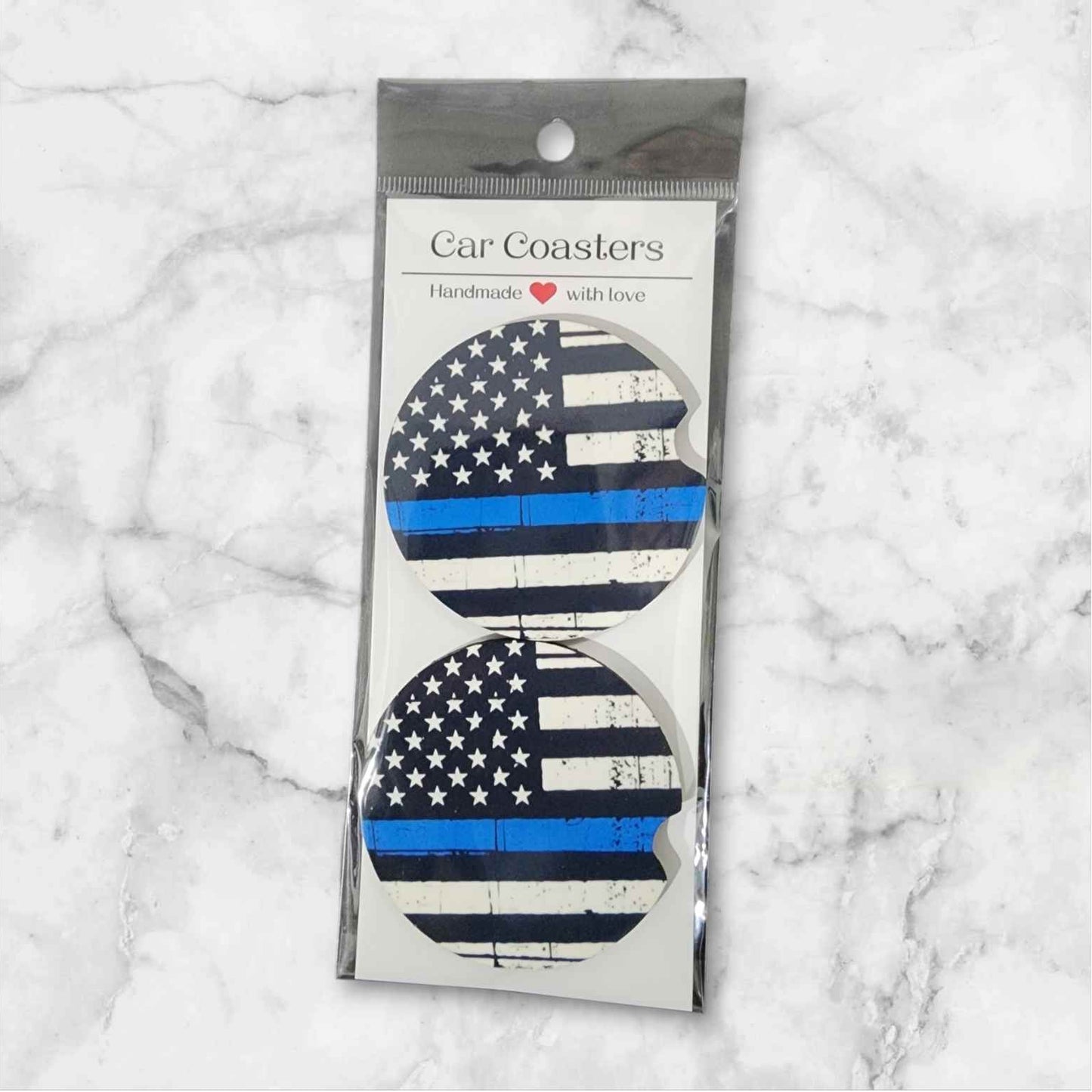Blue Line Flag Car Coaster